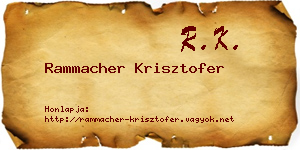Rammacher Krisztofer névjegykártya